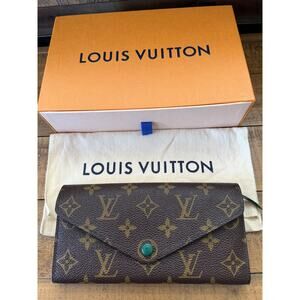 Louis Vuitton Josephine Wallet Womens Brown Monogram Canvas Green France W/Box